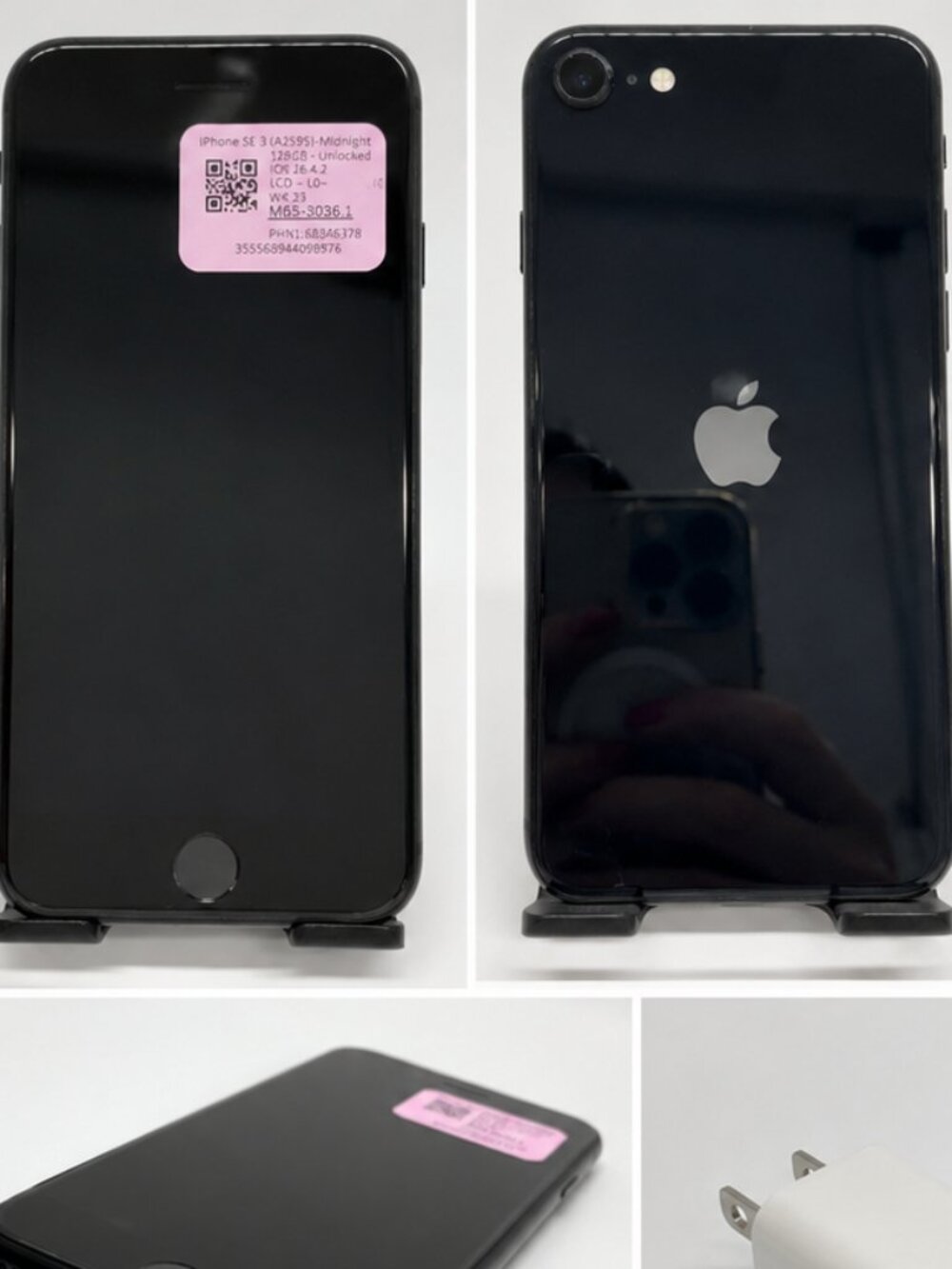Apple iPhone SE 3rd Gen 128GB Black LCD Issue Battery Health 77% Inventory #10P
